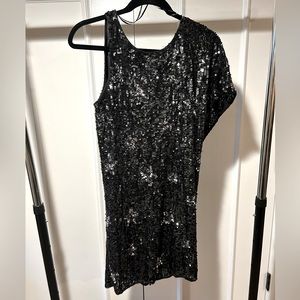 Zara asymmetrical sequined mini dress